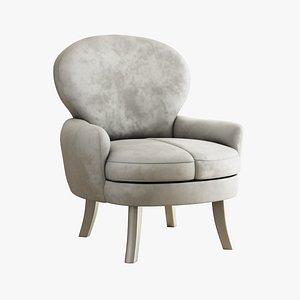Furniture Accent Chairs Bohemian Silver Velvet Platinum Legs 018 3D model