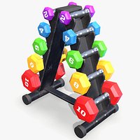 Dumbbell Rack lowpoly