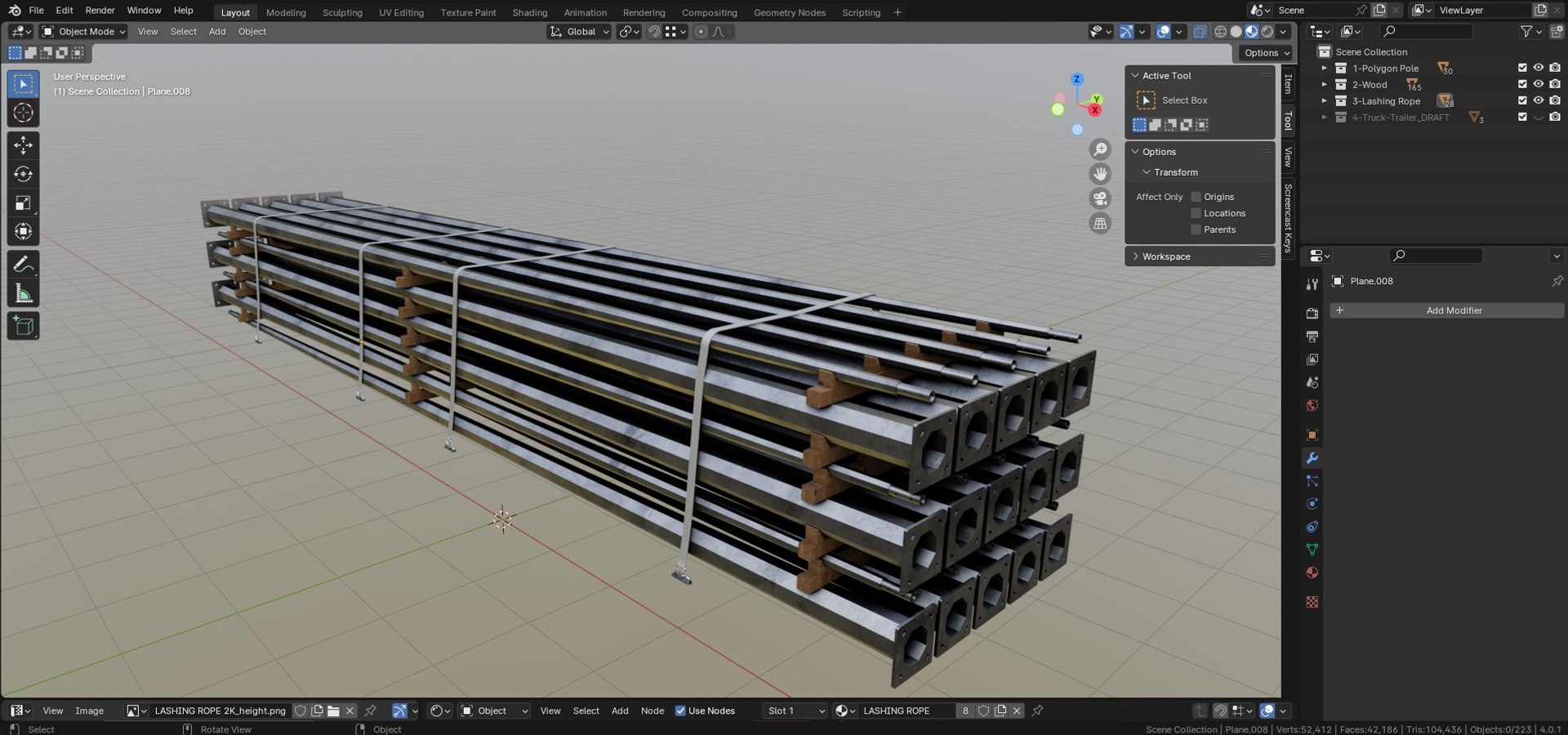 CARGO MODELS FOR TRUCK TRAILER-Polygon Pole Type-1 3D Model ...