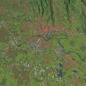 3D Verona Italy in 20 km x 20 km - city and urban model