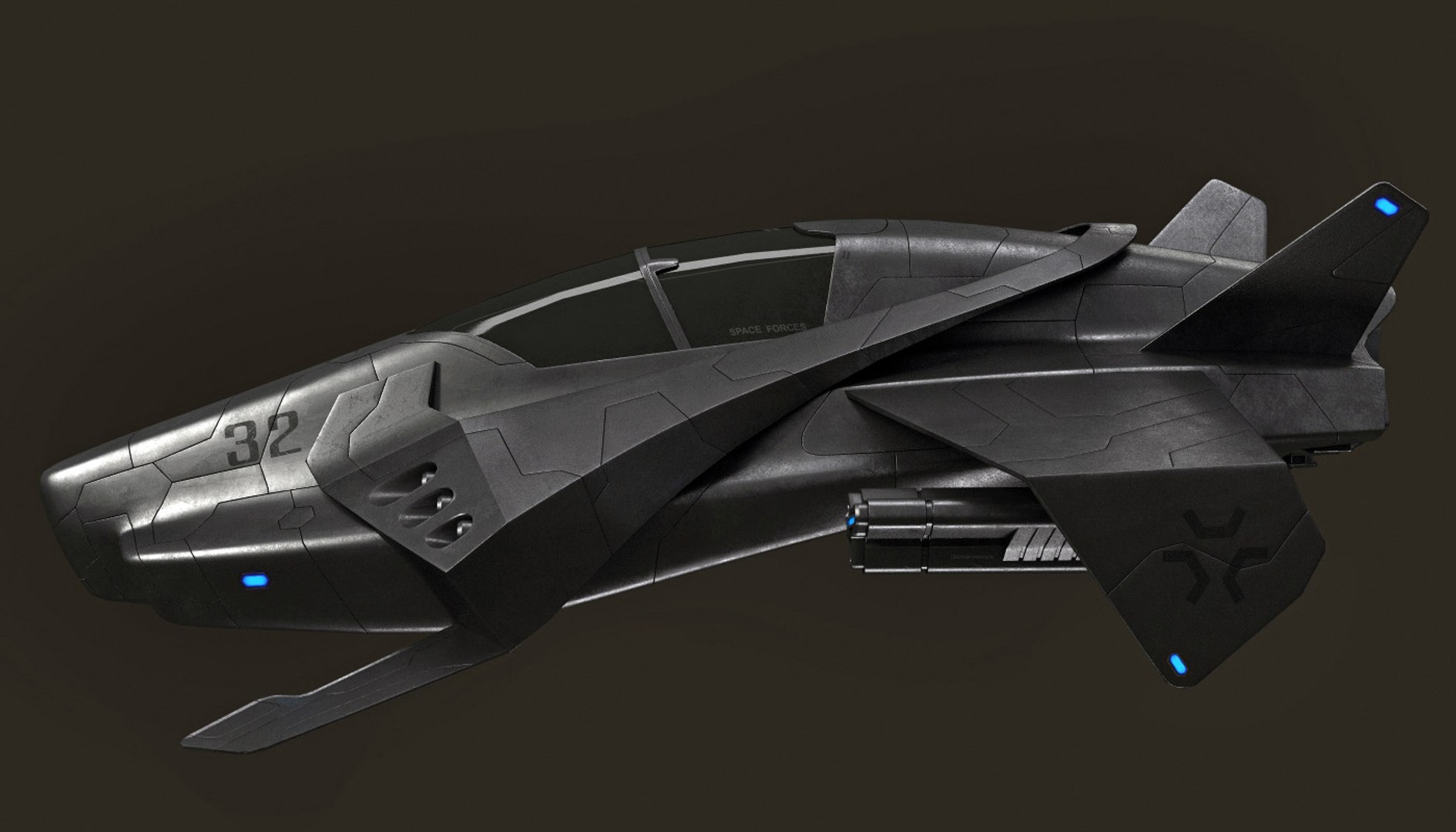 Spaceship Modelled 3d Model