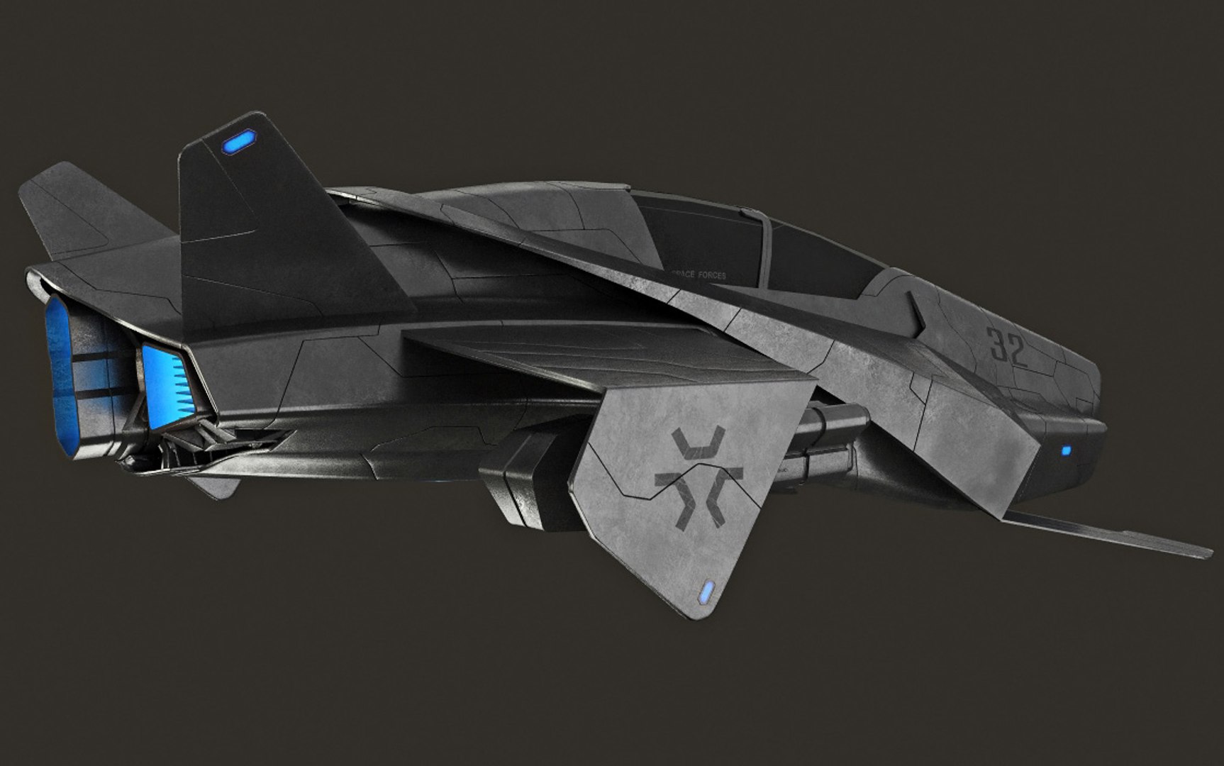 spaceship modelled 3d model