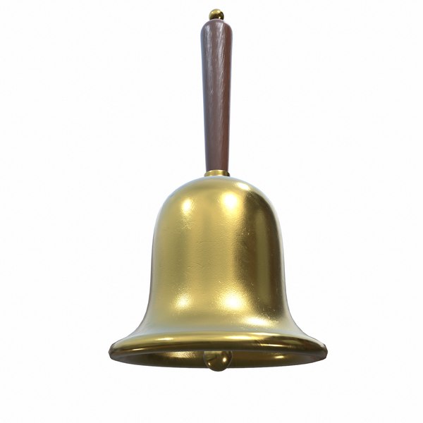 gold hand bell - 3D