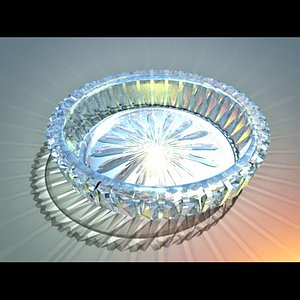 A crystal ashtray