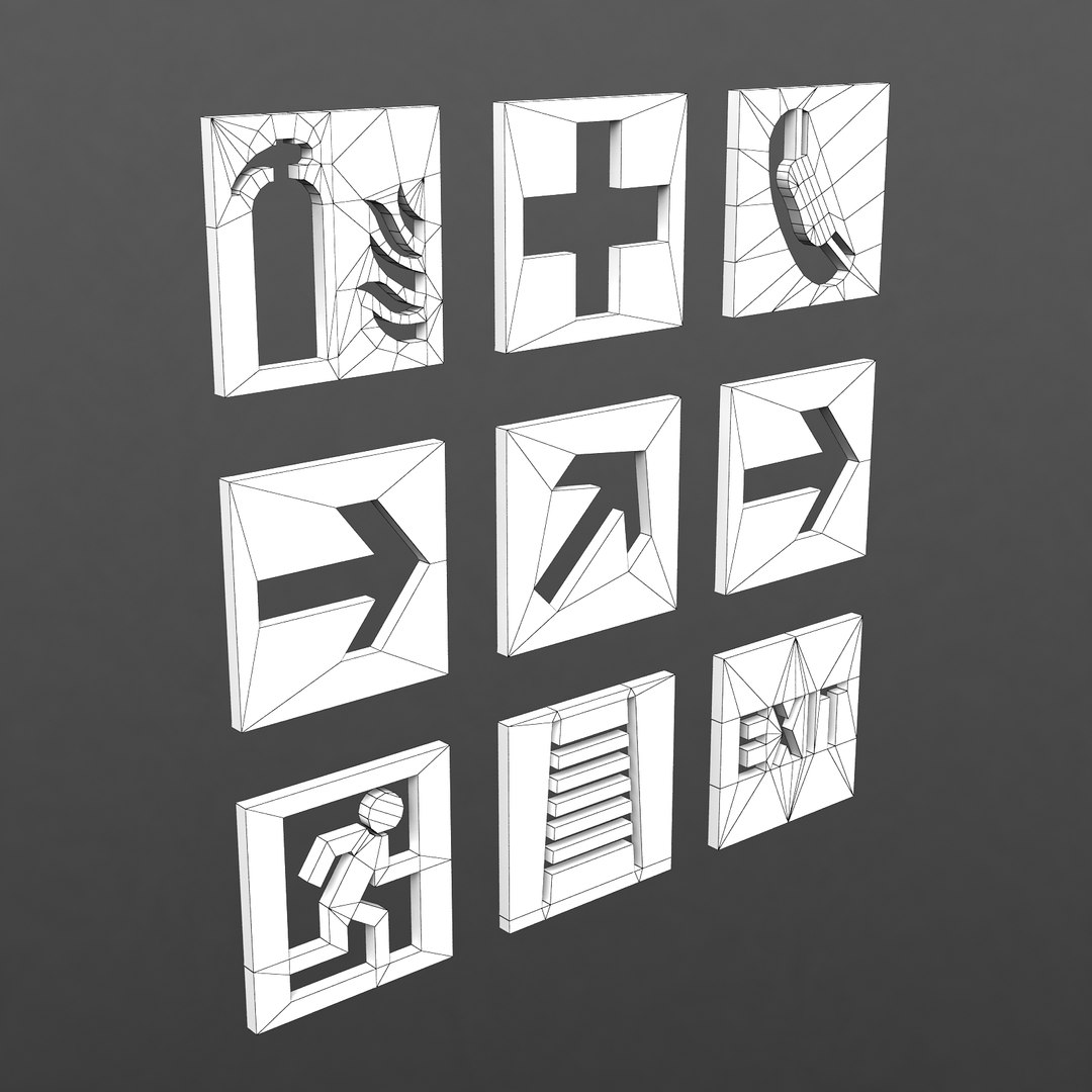 Free Escape Signs 3d Model