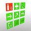 free escape signs 3d model