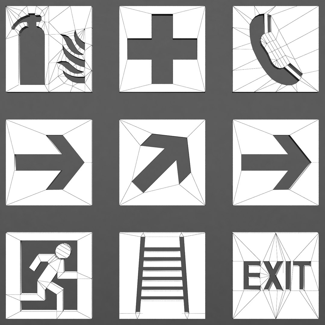 Free Escape Signs 3d Model