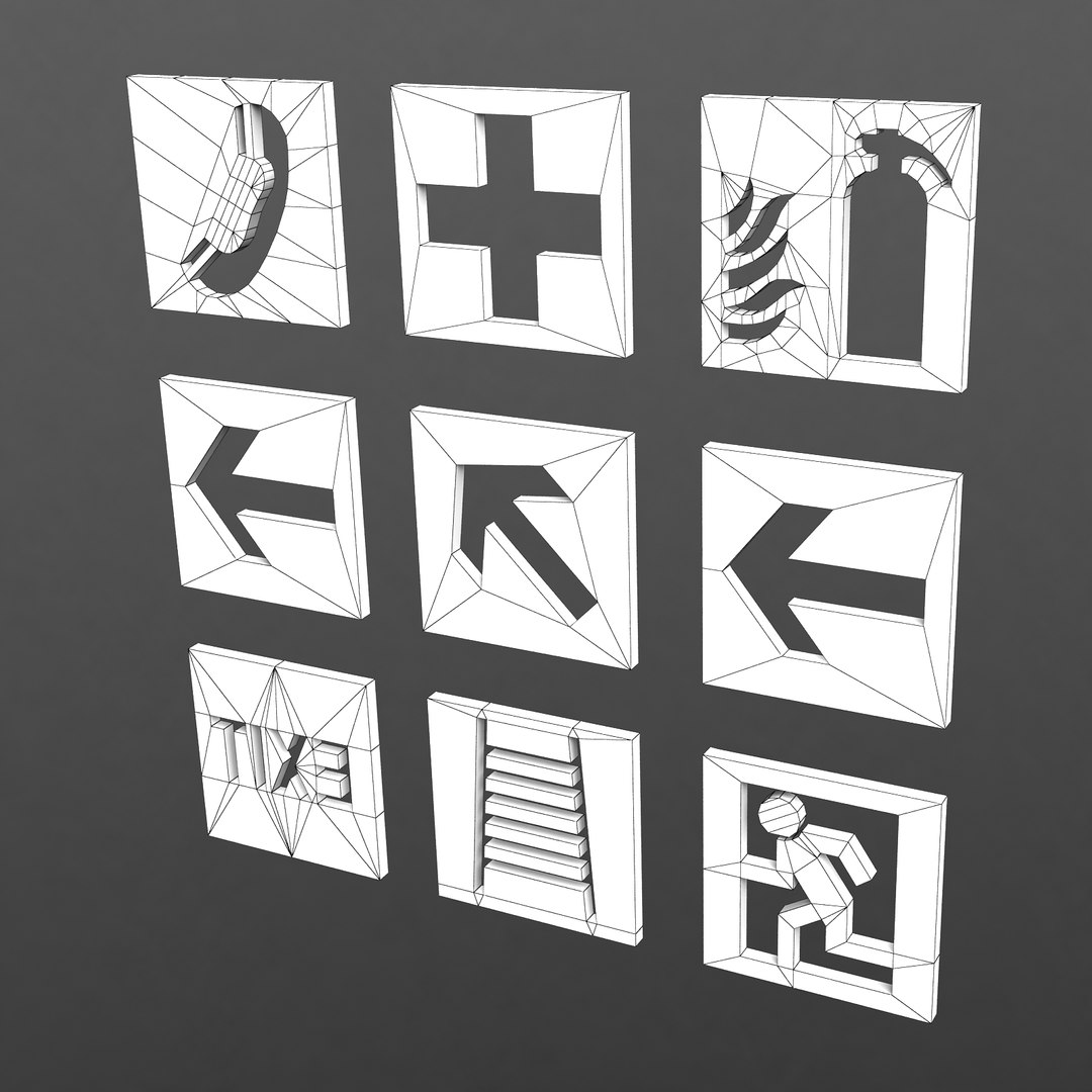 Free Escape Signs 3d Model