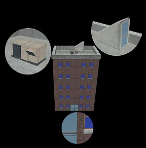 apartment building facade fbx