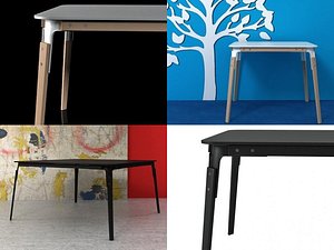 steelwood table 3D model