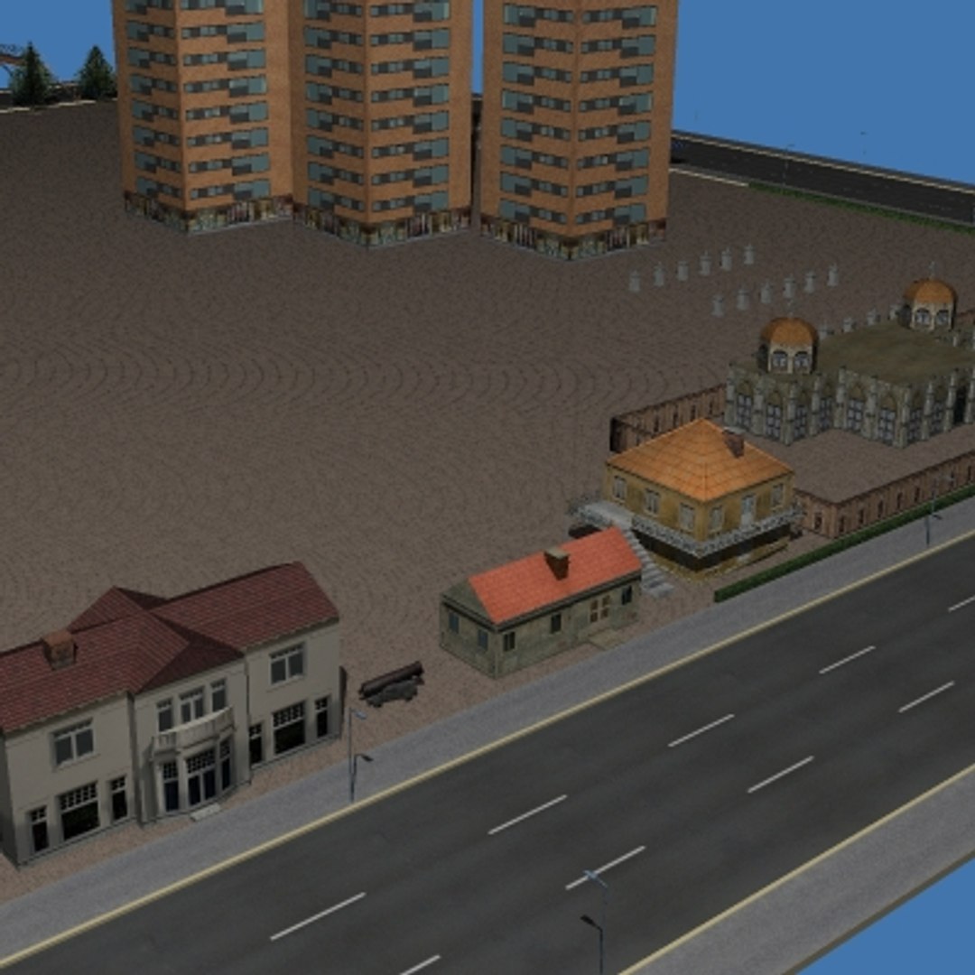 3dsmax Cityscape Scene