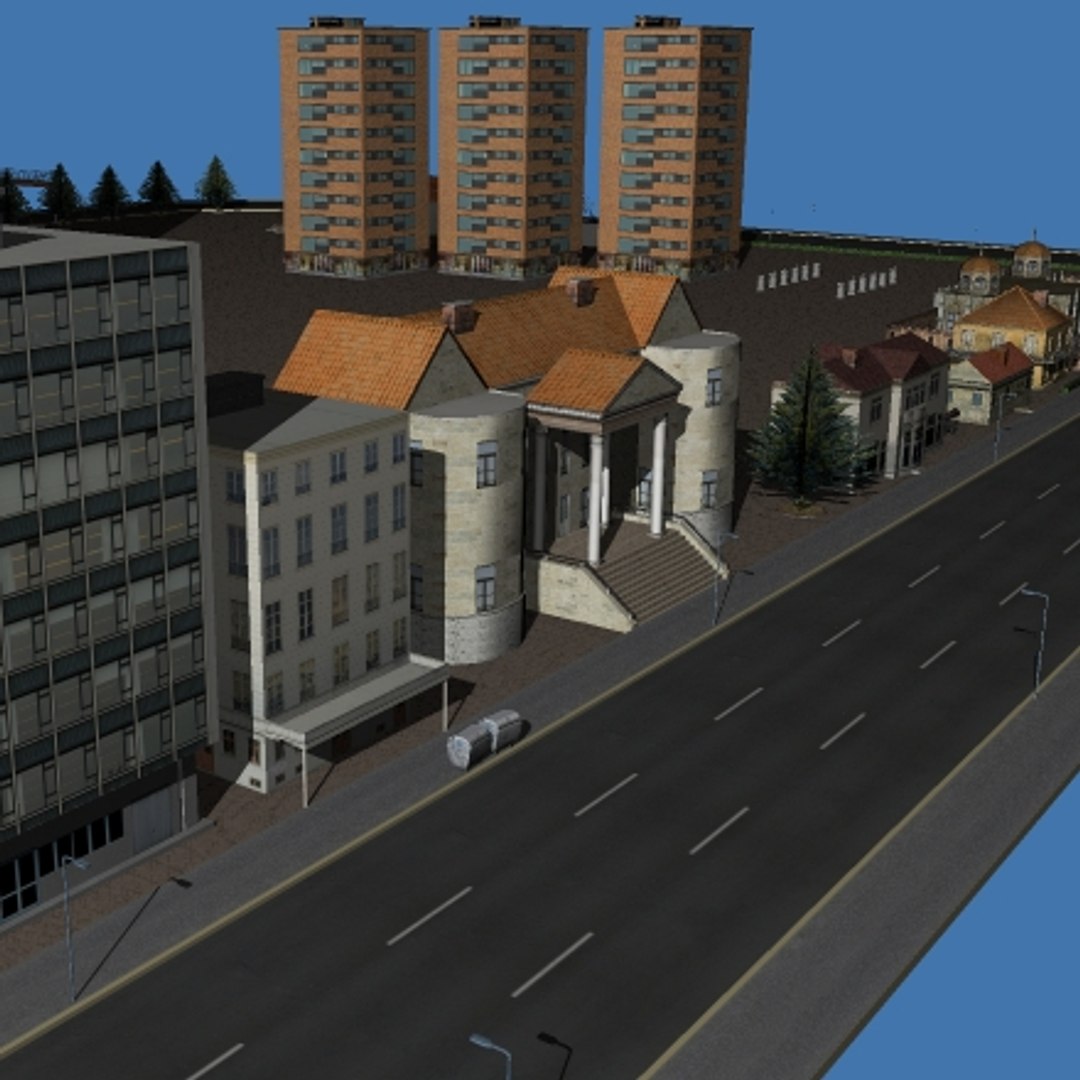 3dsmax Cityscape Scene