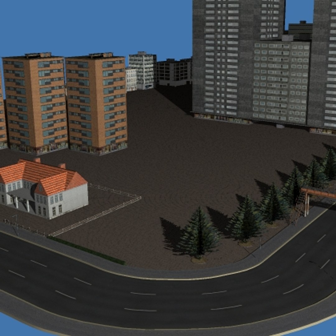3dsmax Cityscape Scene