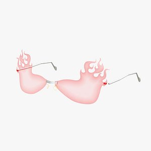 3D Red Fire Sunglasses