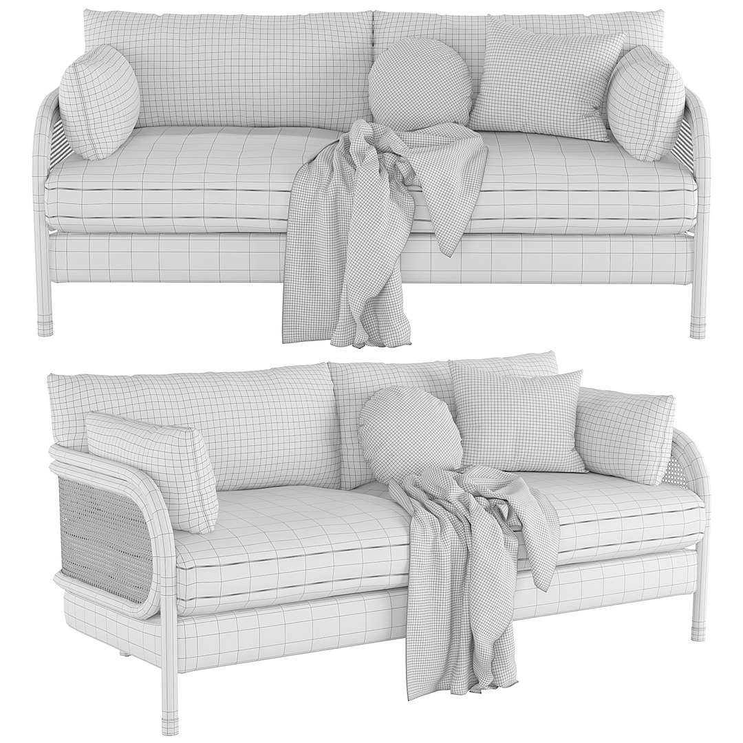 Heatherfield Two Cushion Sofa 3d Model Turbosquid 2150882