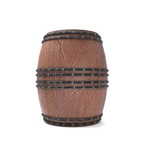 3D Wooden Barrel