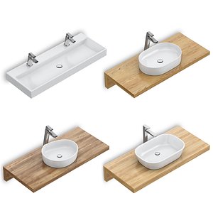 3D set washbasins ravak 61