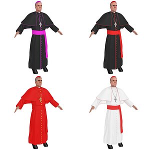 3D catholic cardinal priest model