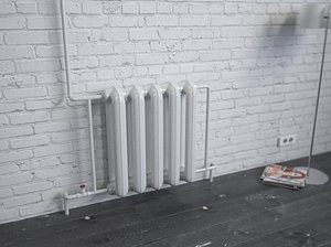 old cast iron radiator 3d obj