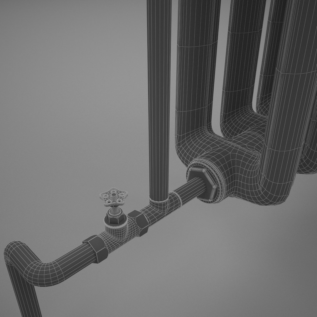 Old Cast Iron Radiator 3d Obj