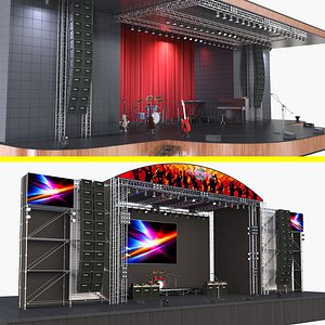 concert stages 2 scene 3D model