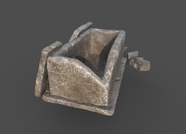 3D broken sarcophagus model