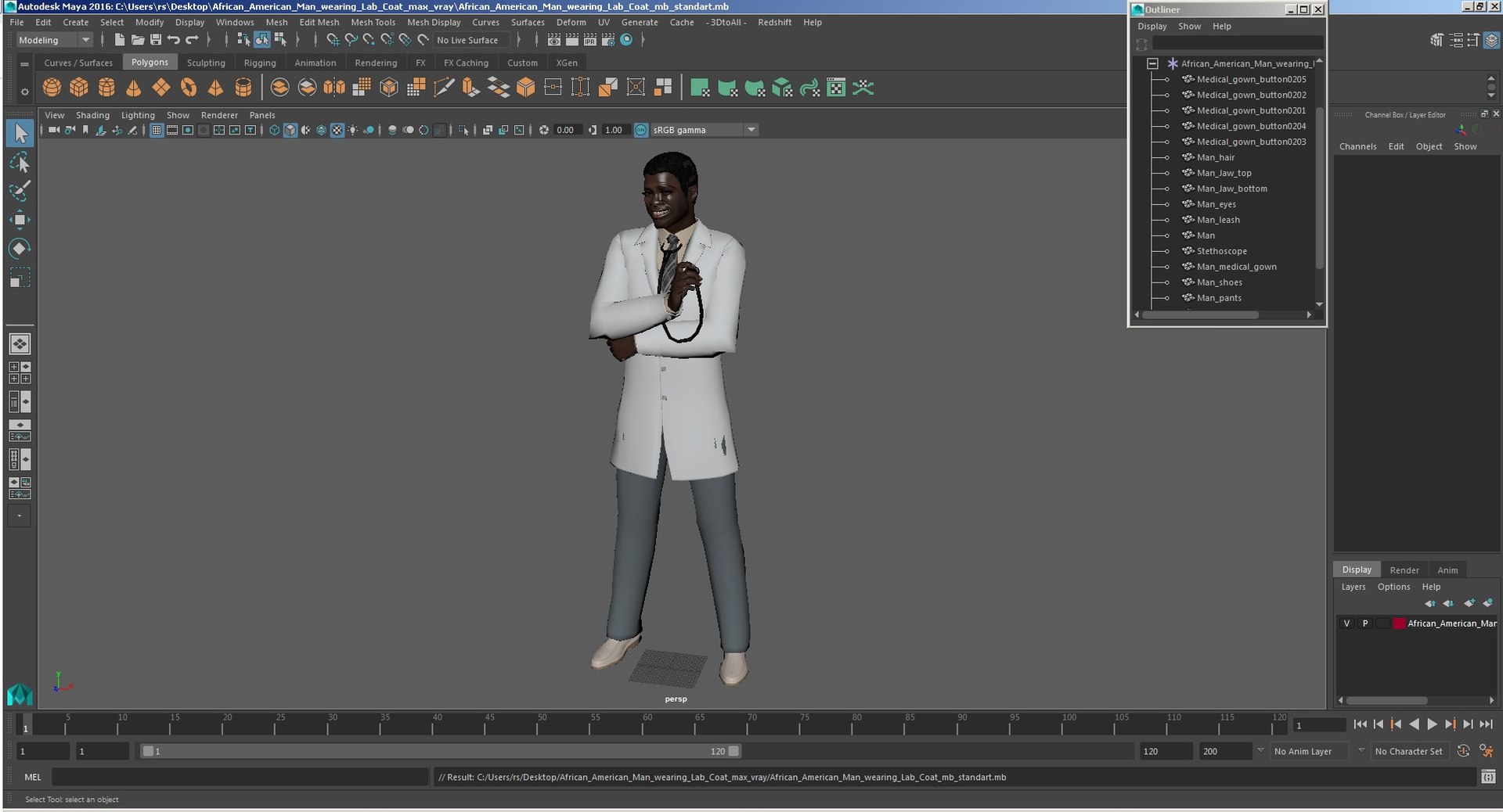 American man wearing lab model - TurboSquid 1706852