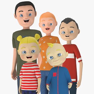 Cartoon Family Rigged 3D