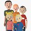 Cartoon-Familie manipuliert