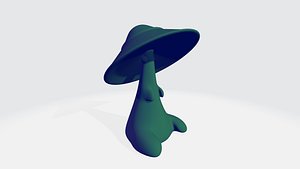 3D Cute garden mushroom model