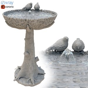 3D Bird Bath Fountain model
