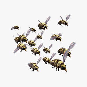 3D swarm bee wasp