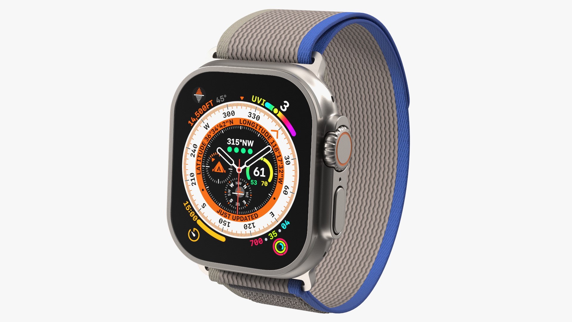 Apple Watch Ultra Trail Loop Blue-Gray 3D model preview