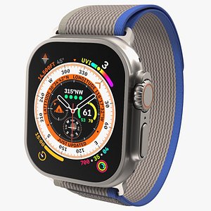 3D Apple Watch Ultra Trail Loop Blue-Gray
