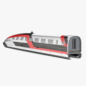 Red Maglev Bullet Train Engine