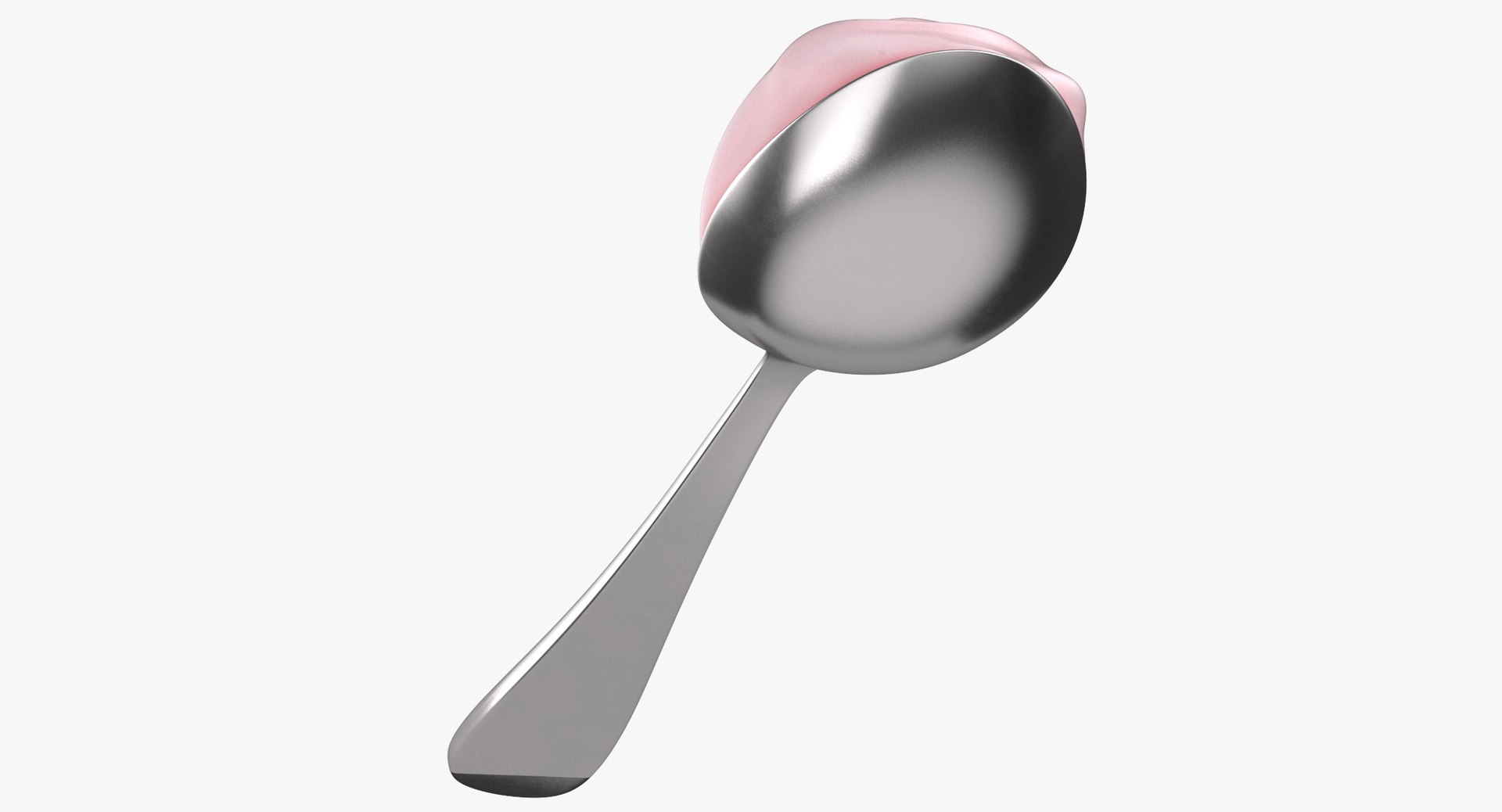 3D Metal Spoon Cream Pink Model - TurboSquid 1424397