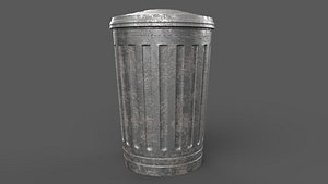 3D Metal Trash Can