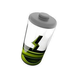 3D Green battery icon