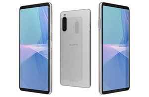 3D Sony Xperia 10 III White Low Poly