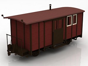 Wooden Train Carriage 3D