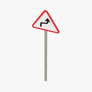 Sharp-Right-Curve Road Sign