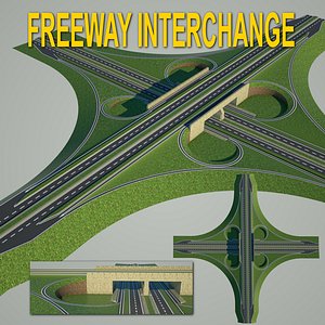freeway interchange 3d model