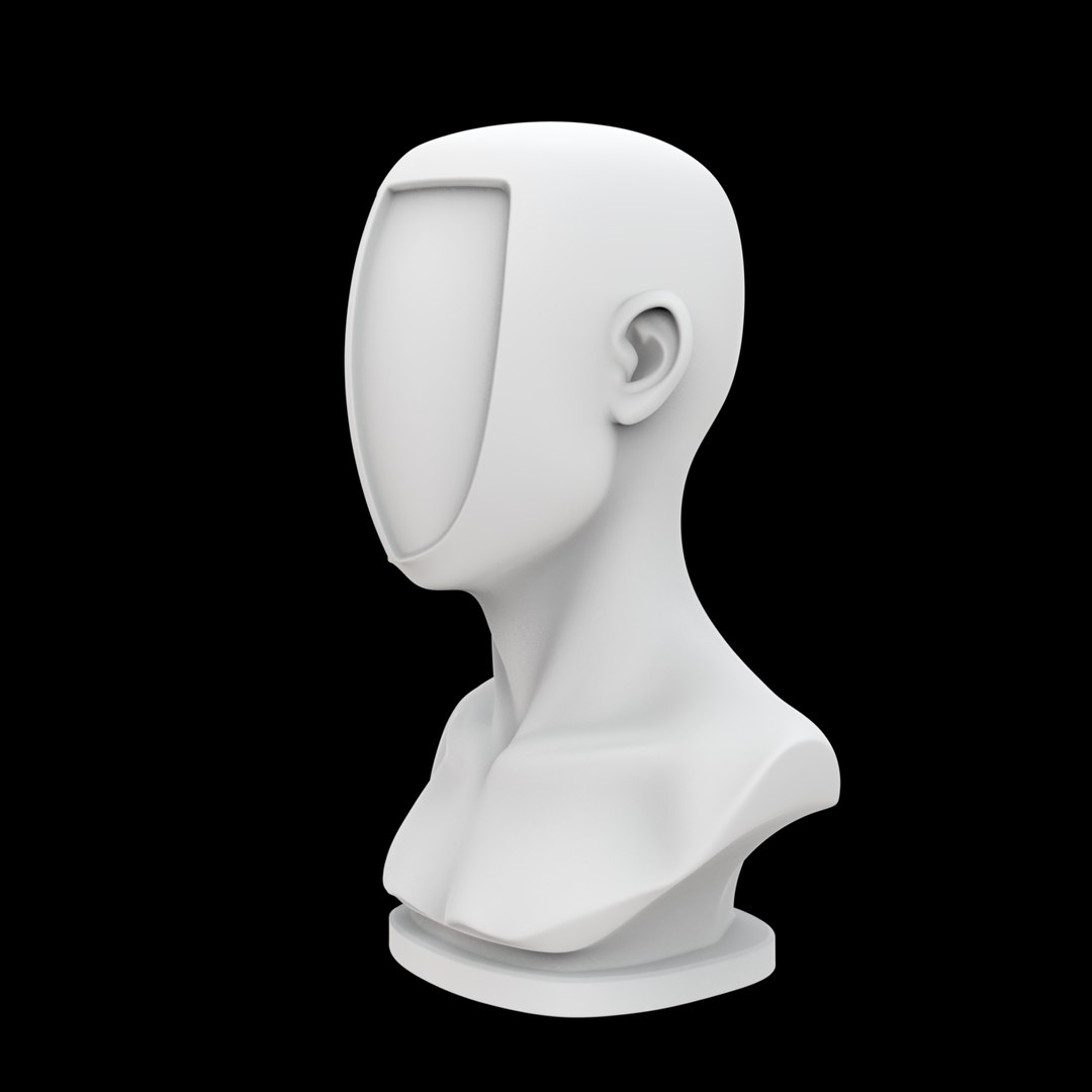 3D Minimalist Bust Sculpture 3D Print Model Abstract Human Form ...