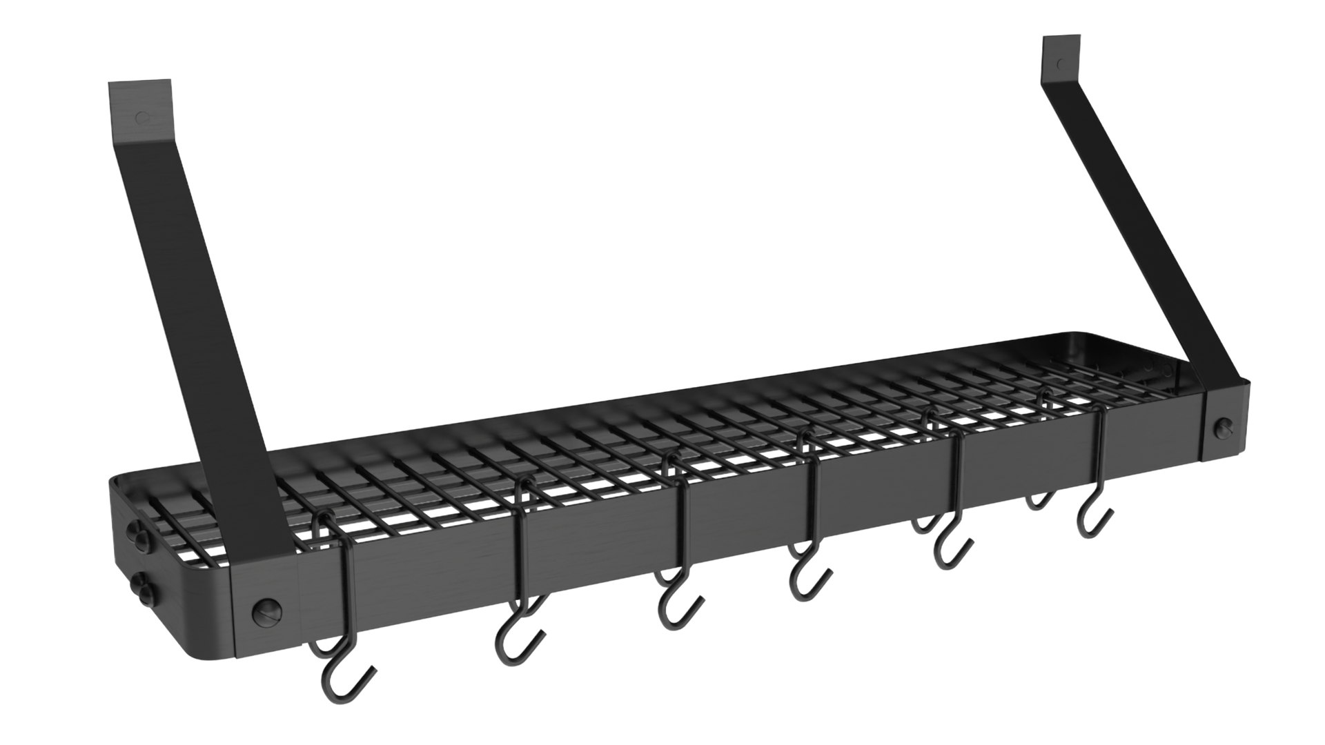 Square Grid Wall Mount Pot Rack Black 3D model TurboSquid 2156987