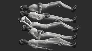 Man Mannequin Lying 5 Tomography Poses 3D model