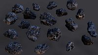 asteroid field debris scatter volcanic rocks pack