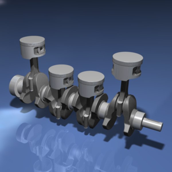 inline 4 cylinder engine 3D Model