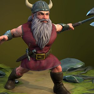 3D fantasy dwarf - rigged