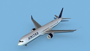 3D Boeing 767-400 United Airlines 3 model