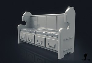 church bench cushions 3D model